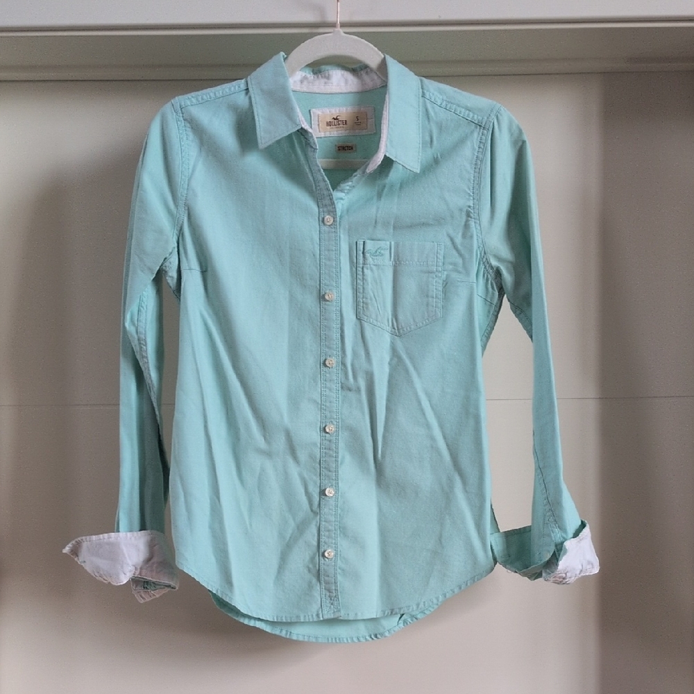 Hollister Mint Green Fitted Shirt
